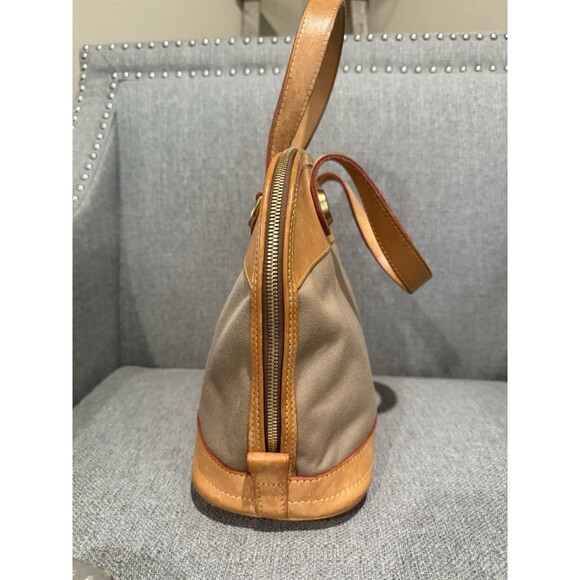 Dooney & Bourke Canvas/Leather Cabriolet Dome Satchel Bag  Taupe/Tan - Picture 11 of 16